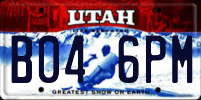 UT license plate B046PM