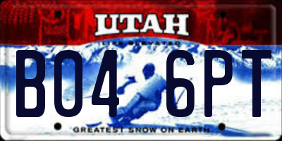 UT license plate B046PT