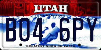 UT license plate B046PY