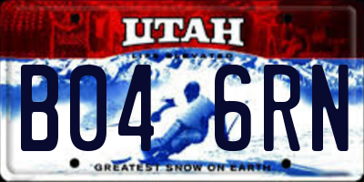 UT license plate B046RN