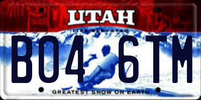 UT license plate B046TM