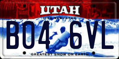 UT license plate B046VL