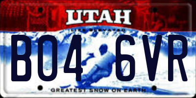 UT license plate B046VR