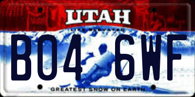 UT license plate B046WF