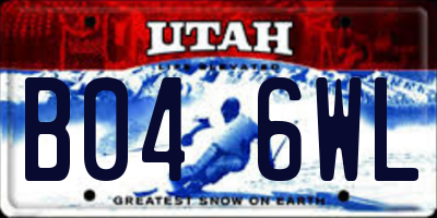 UT license plate B046WL