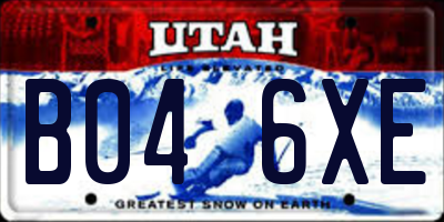UT license plate B046XE