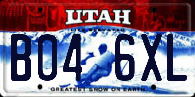 UT license plate B046XL