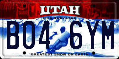 UT license plate B046YM