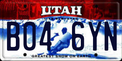 UT license plate B046YN