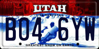 UT license plate B046YW