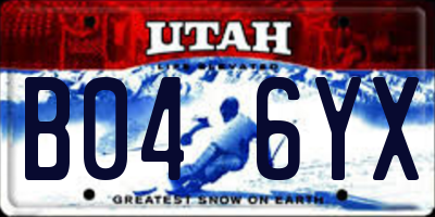 UT license plate B046YX