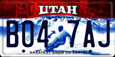 UT license plate B047AJ