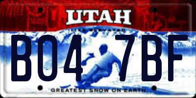 UT license plate B047BF