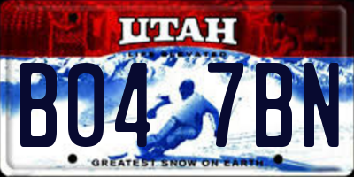 UT license plate B047BN