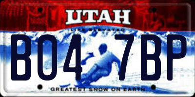 UT license plate B047BP
