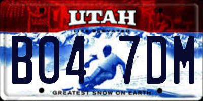 UT license plate B047DM