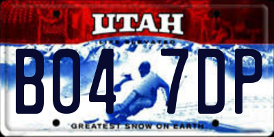 UT license plate B047DP