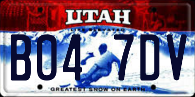 UT license plate B047DV