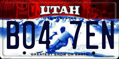 UT license plate B047EN
