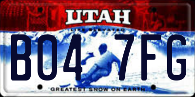UT license plate B047FG