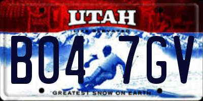 UT license plate B047GV