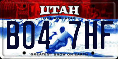 UT license plate B047HF