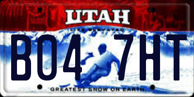 UT license plate B047HT