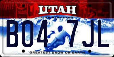 UT license plate B047JL