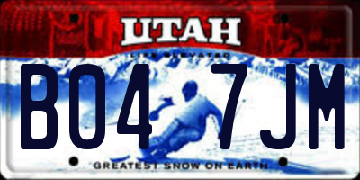 UT license plate B047JM