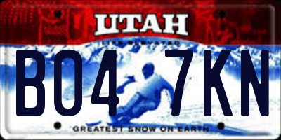 UT license plate B047KN