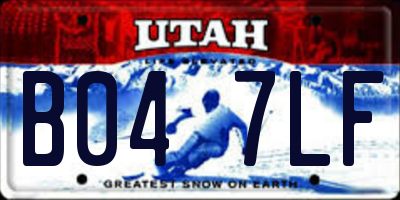 UT license plate B047LF