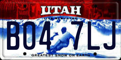 UT license plate B047LJ