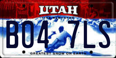 UT license plate B047LS