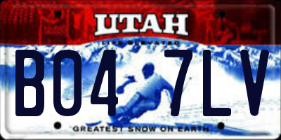 UT license plate B047LV