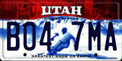 UT license plate B047MA