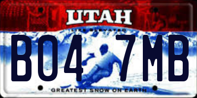 UT license plate B047MB