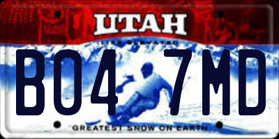 UT license plate B047MD