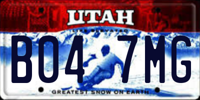 UT license plate B047MG