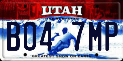 UT license plate B047MP