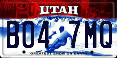 UT license plate B047MQ