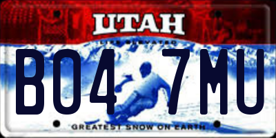 UT license plate B047MU