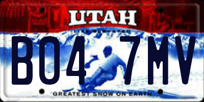 UT license plate B047MV