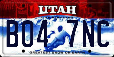 UT license plate B047NC