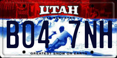 UT license plate B047NH