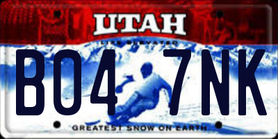 UT license plate B047NK