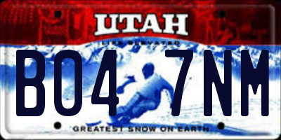 UT license plate B047NM