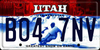 UT license plate B047NV