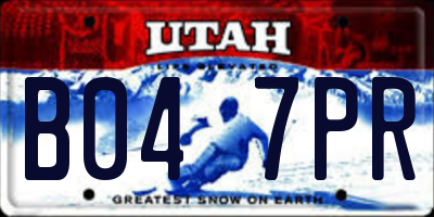 UT license plate B047PR