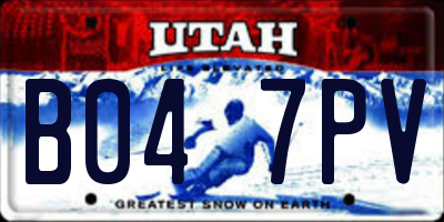 UT license plate B047PV
