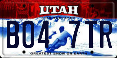 UT license plate B047TR